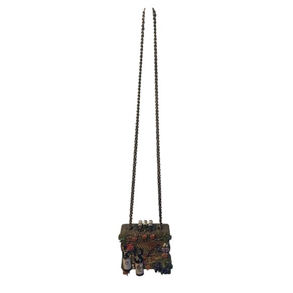Mary Frances, Wine Themed Crossbody bag with Chain strap and intricate detail - Picture 2 of 13